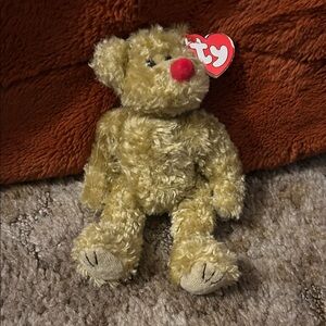 Ty “Piccadilly” Fuzzy Plush Bear - Cream